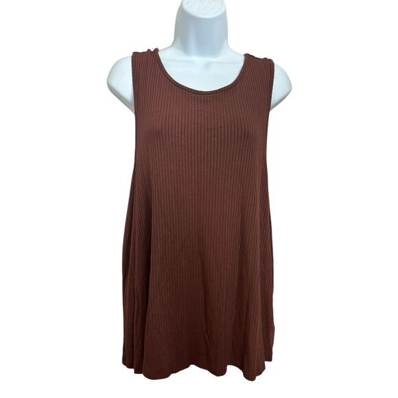 Old Navy Brown Twisted Racerback Tank Top Sz XL Ribbed Loose Fit Casual Tee - Picture 8 of 8